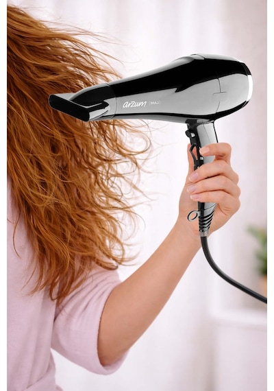 Arzum AR5011 İmaj Saç Kurutma Makinesi, 2 Hız 3 Isı Ayarlı, Difüzör Başlıklı, 2200W, Siyah