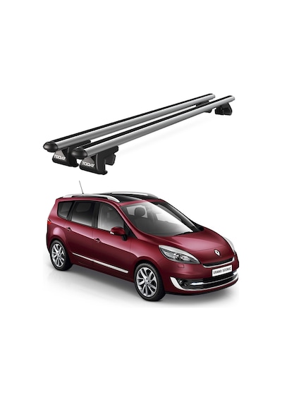Venüs Renault Grand Scanic 2009-2016 Uyumlu Gri Ara Atkı Port Bagaj Tavan Barı