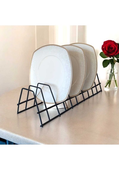 Tabaklık Rafı- Tencere Kapak Düzenleyici-tabak Kurutmalık -10 Bölmeli Antrasit Stand Metal 34 X 25 G Diğer