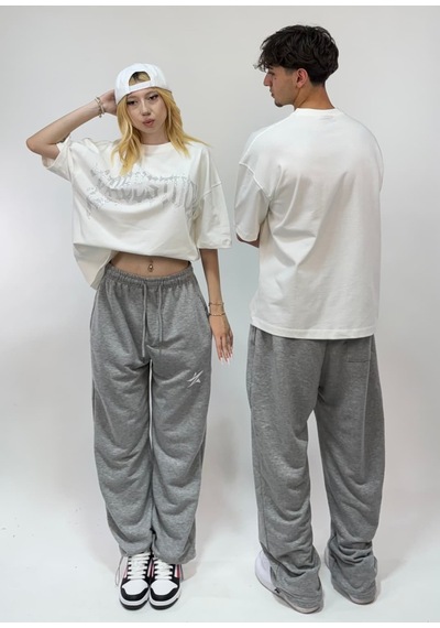 Zaee Zaeestudıo Taşlı Oversize Premium Tişört Beyaz
