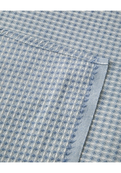 Modern Grid Çift Kişilik Pike 180x220 Cm Mavi