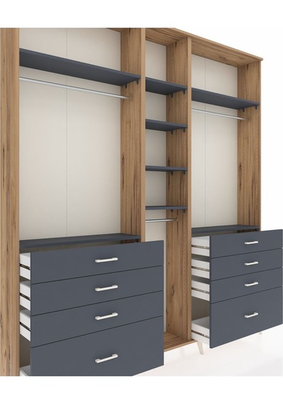 Arges Dolap 8 Raflı 8 Çekmeceli 3 Askılı 220x30x243 Çam-antrasit/antrasit Antrasıt/antrasıt Arges Dolap 8 Raflı 8 Çekmeceli 3 Askılı 220x30x243 Çam-antrasit/antrasit Antrasıt/antrasıt