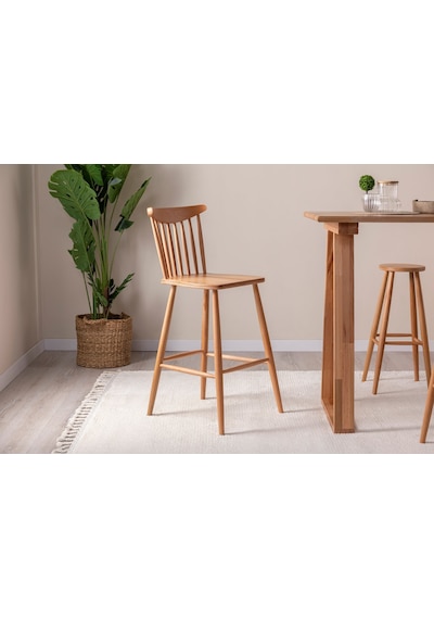 Ashbourne Ahşap Bar Sandalyesi Natural