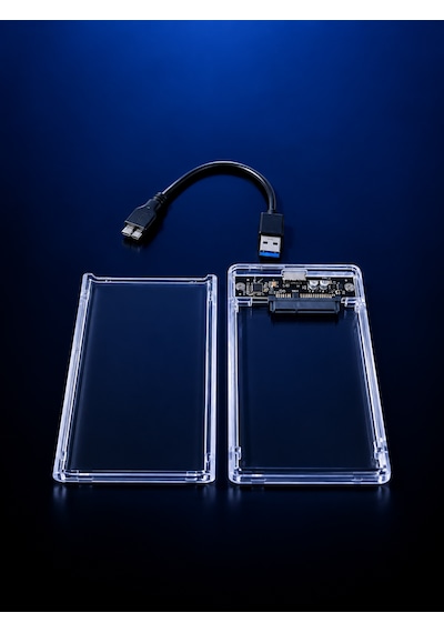 2.5" Usb 3.0 Harici Ssd Harddisk Şeffaf Taşınabilir Hdd Kutusu Sata