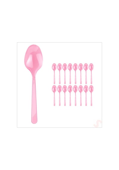 Plastik Kaşık, 24 Adet - Pembe