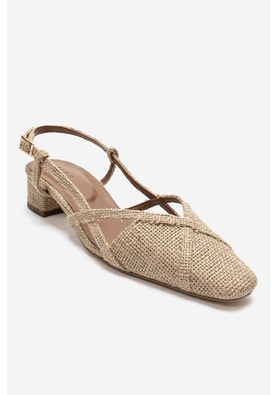 Luvishoes Olena Bej Hasır Kadın Topuklu Sandalet Bej - Bej