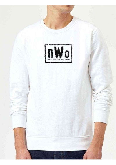 New World Order Baskılı Beyaz Erkek Örme Sweatshirt (534645604)