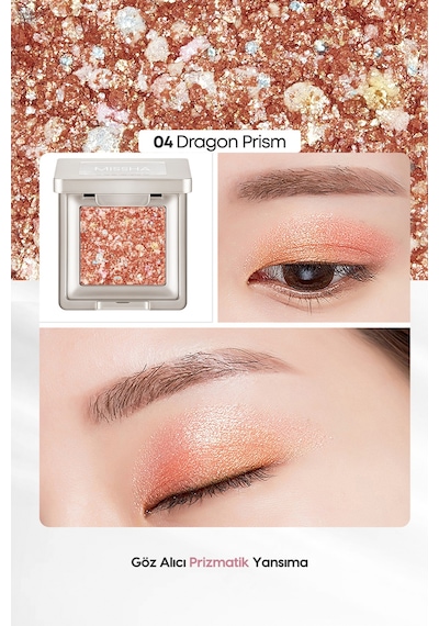 Topaklanmayan, El Yapımı Glitter Far Modern Shadow Glitter Prism No.4 Dragon Prism 4 Coral