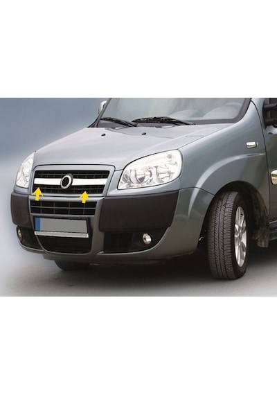 Fiat Doblo Uyumlu Ön Panjur 2 Parça 2006-2010 Paslanmaz Krom