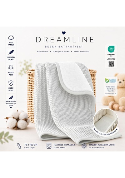 Bebek Battaniyesi 75x101 Cm Beyaz Dream01 Çok Renkli