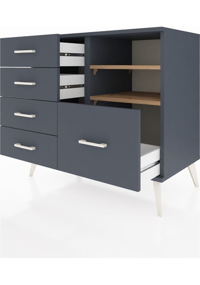 Hyperion Şifonyer 2 Raflı 5 Çekmeceli 88x44x80 Antrasit-çam/antrasit Çam/antrasit Hyperion Şifonyer 2 Raflı 5 Çekmeceli 88x44x80 Antrasit-çam/antrasit Çam/antrasit