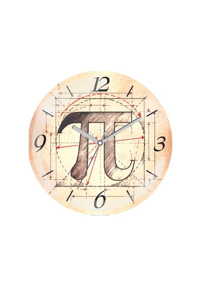 Pi Matematik Sessiz Akar Bombeli Gerçek Cam Duvar Saati Siyah