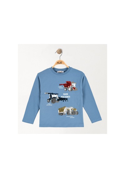Alglıfe Erkek Çocuk Pullu Sweatshırt Mavi