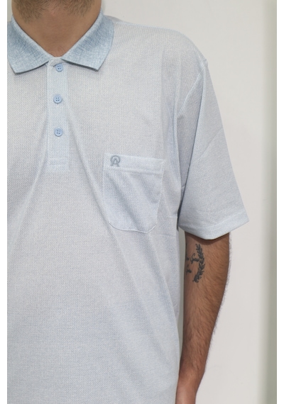 Santa Dmctekstil Erkek Desenli Klasik Kesim Rahat Kalıp Tek Cepli Polo Yaka Battal T-shirt Mavi Santa Dmctekstil Erkek Desenli Klasik Kesim Rahat Kalıp Tek Cepli Polo Yaka Battal T-shirt Mavi