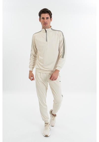 Maraton Comfort Erkek Dik Yaka Taş- Sweatshirt Taş-
