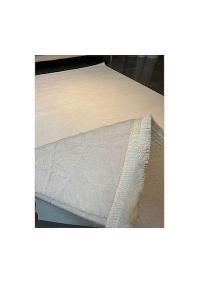 Merinos Vista %100 Akrilik Beyaz Kesme Halı Yolluk Antre Koridor Salon Halısı Geometrik Desenli 76590-60
