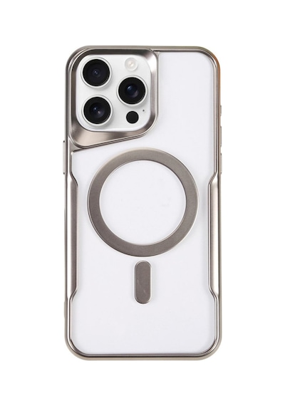 Apple iPhone  Uyumlu  15 Pro Max Kılıf Boyi Magsafe Silikon Kapak - Gümüş