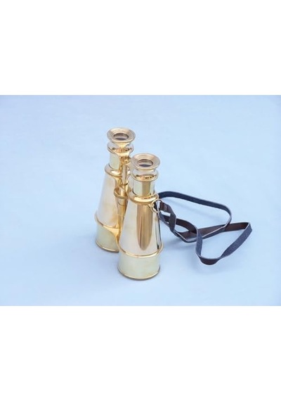 Hampton Nautical Captain&apos S Solid Brass Binoculars, 15cm, Brass