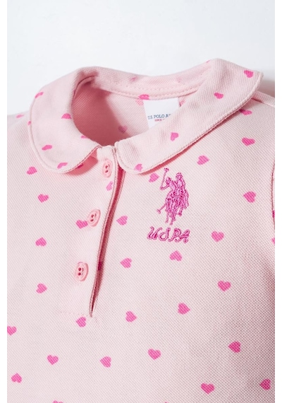 U.S. Polo Assn. U.s. Polo Assn Kız Bebek 2 Li Şort T-şhirt Takım Pudra-2340 Pudra