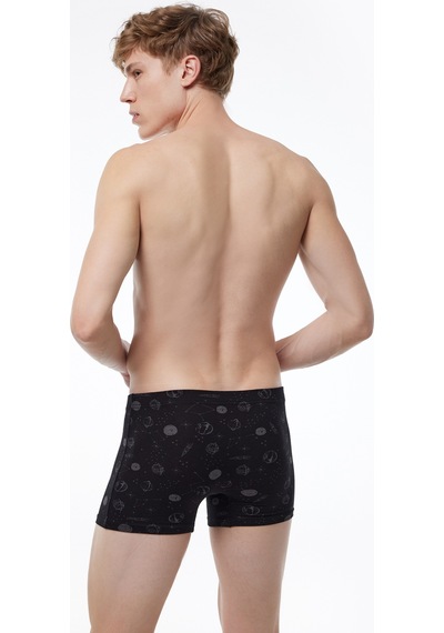 Malabadi Erkek 6'lı Siyah Desenli Premium Collection Modal Boxer 6m251