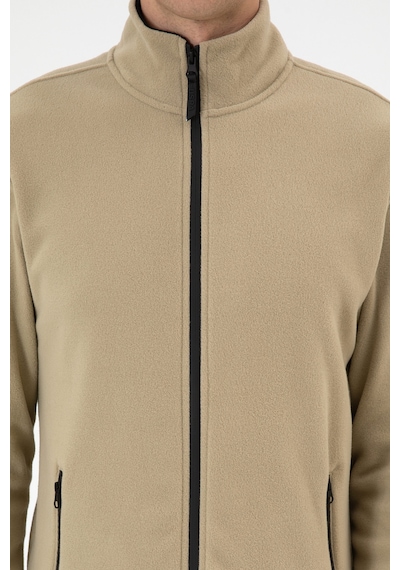 U.S. Polo Assn. Erkek Regular Fit Açık Haki Polar Örme Hırka 50313779-VR183