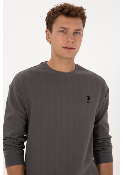 U.S. Polo Assn. Erkek Comfort Fit Bisiklet Yaka Antrasit Sweatshirt 50317050-VR006