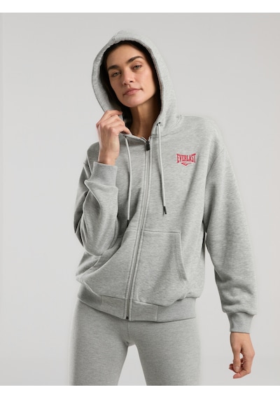 Everlast Ever Classics Wmn Gri Melanj Kadın Kapüşonlu Full Zip Sweatshirt Gri Melanj