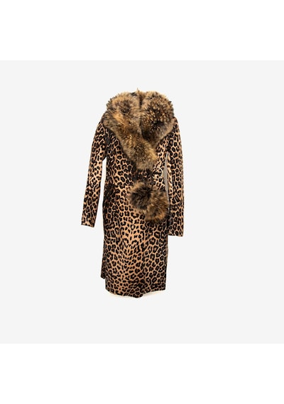 Rouge Kürklü Kadın Deri Mont P254u Leopar