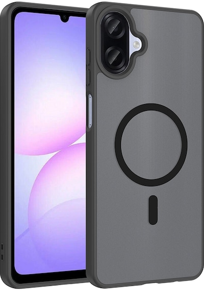 Mobilefix Samsung Uyumlu Galaxy A07 Kılıf M-safe Şarj Özellikli Zore Babet Kapak - Siyah