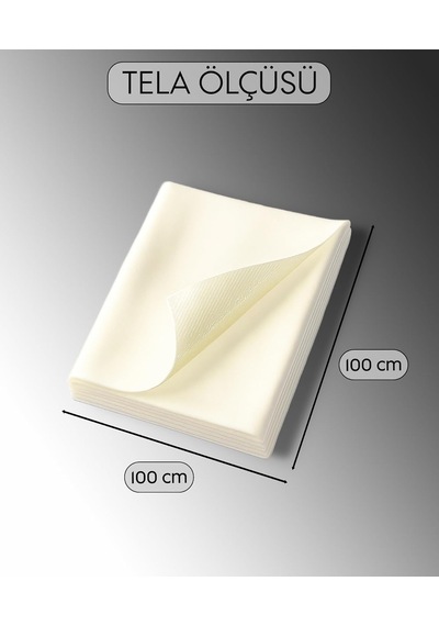 Bsn Tela 1x1 Metre 50 Micron - Çift Taraflı Yapışkan Tela - Arma Yapıştırma Telası - Laminasyon Telası - Dikiş Nakış Telası - Ütü İle Yapıştırılan Tela - Kağıtlı Tela