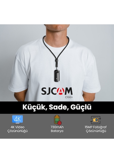 SJCAM C100+ 4K UHD 2160p WiFi 15MP EIS 115° H.265 30 Metre Su Geçirmez Mini Aksiyon Kamerası