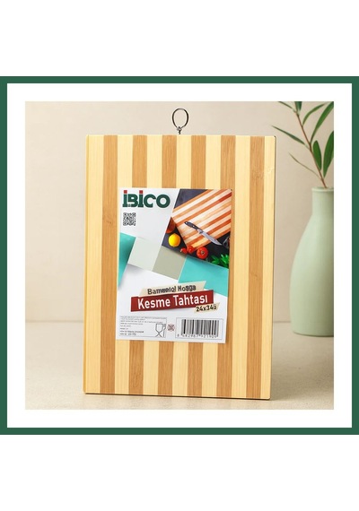 Bezos Bambu Kesme Tahtası 24x34x1.3 Cm - Metal Kulplu Bzs01 Diğer