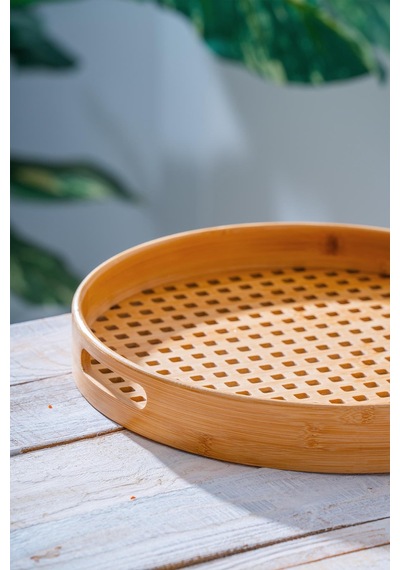 Acar Bambu Sunum Tepsi -  35 Cm Bambu