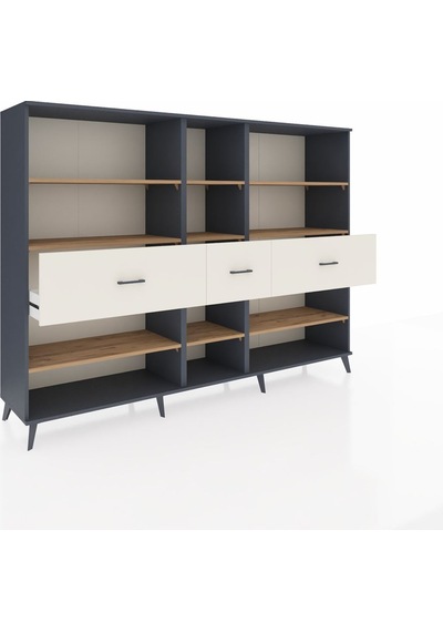 Hyperion Dolap 9 Raflı 3 Çekmeceli 220x44x163 Antrasit-çam/aytaş Antrasit-çam/aytaşı Hyperion Dolap 9 Raflı 3 Çekmeceli 220x44x163 Antrasit-çam/aytaş Antrasit-çam/aytaşı
