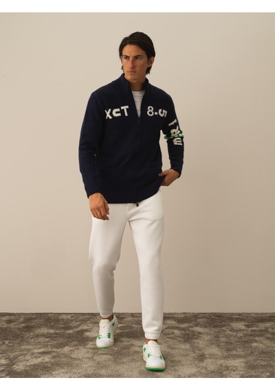 Xint Lacivert Doğal Yün Dokulu Regular Fit Hırka 801750