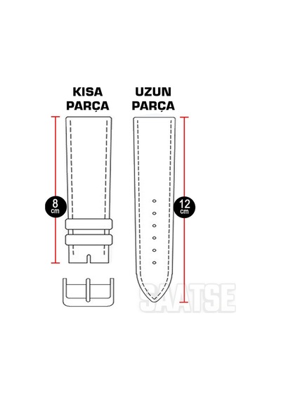 24mm Siyah Kroko Hakiki Deri Saat Kordonu Kayış