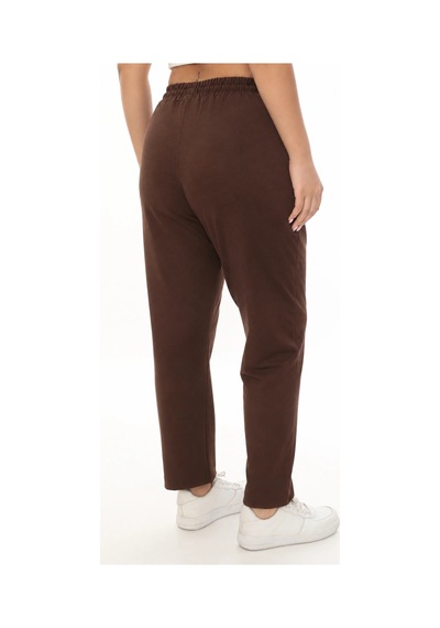 Lady Majestic Büyük Beden Hırka Sweatshirt & Pantolon İkili Takım Kadın Kahverengi