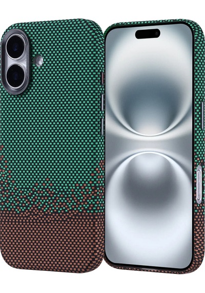 Apple iPhone Uyumlu 16 Kılıf Ultra İnce Karbon Tasarımlı Ve Magsafeli Cabix Premium Kapak Yeşil