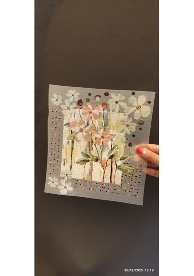 Ütü İle Yapışan Çiçek Transfer Baskı Arma 22x20 Cm