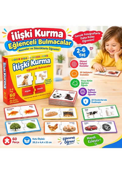 Eğlenceli Bulmacalar İlişki Kurma 2-6 Yaş 1 Adet