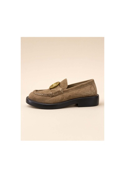 37brandshoes Bej Süet Loaferlar Bej Bej