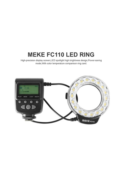 Meike Fc110 Led Makro Ring Flaş, Canon, Nikon, Pentax, Olympus Uyumlu