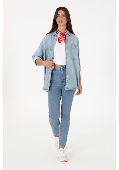 U.S. Polo Assn. Kadın Açık Mavi Skinny High Waist Fit Jean Pantolon 50297532-DN0013