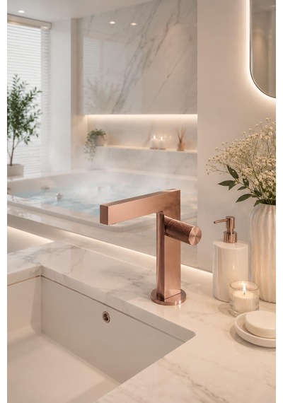 Fontana Fk-2015 Rose Detaylı Lüks Lavabo Bataryası Rose Modern Lavabo Bataryası Rose