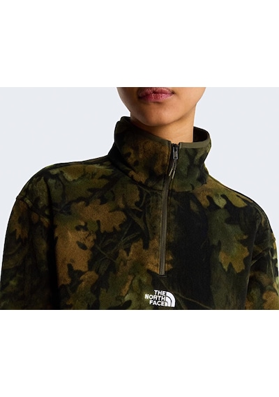 The North Face W Novelty Logo Glacıer 1/4 Zıp - Prınt Erkek Outdoor Çeyrek Fermuarlı Polar Üst Nf0a8jk9t2z1 Yeşil