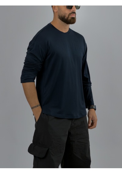 Cocopelli Lacivert Bisiklet Yaka Basic Erkek Sweatshirt Coc3546