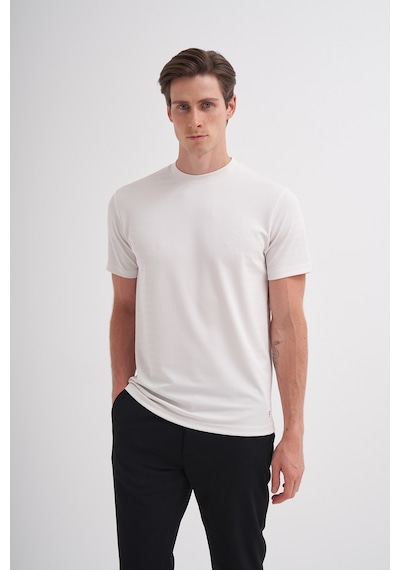 Cazador Bisiklet Yaka Erkek Beyaz T-shirt 40470 Beyaz