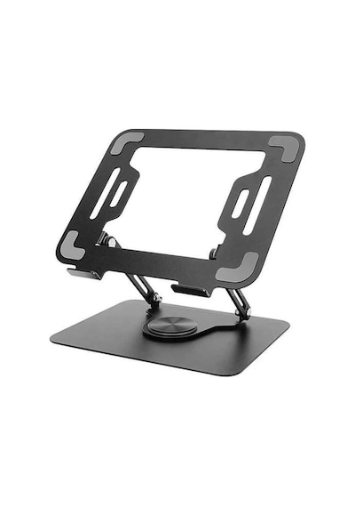 Zr-110 B Alüminyum 360 Derece Dönen Tabanlı Katlanabilir Taşınabilir Laptop Standı Koyu Gri