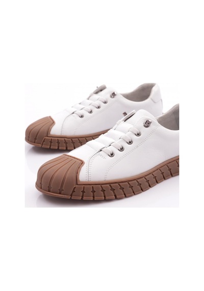 Dgn 9870 Erkek Kapali Bağcikli Sneaker Ayakkabi 9870-2505-R0198 Beyaz