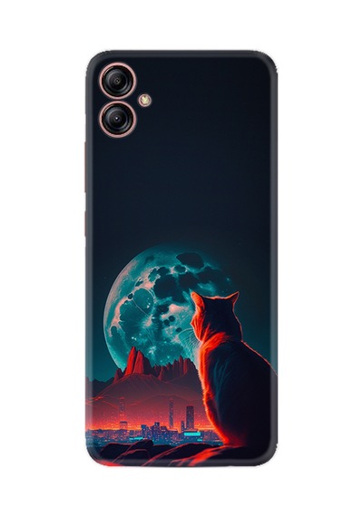 Samsung Samsung Galaxy Uyumlu A04e Kılıf Boutique Baskılı Resimli Dalgın Kedi Pcode -074